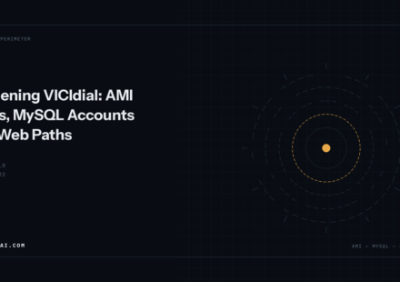 Concentric dashed security perimeters drawn around a single amber core point.