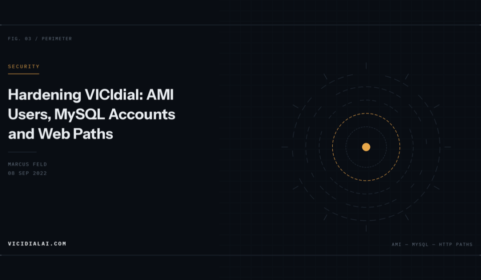 Concentric dashed security perimeters drawn around a single amber core point.