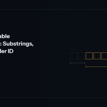 Measurement ruler over a row of character cells, marking a substring offset and length.