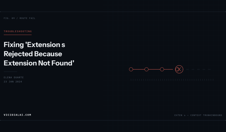 A call route that terminates at a marked failure point, continuing only as a broken dashed line.