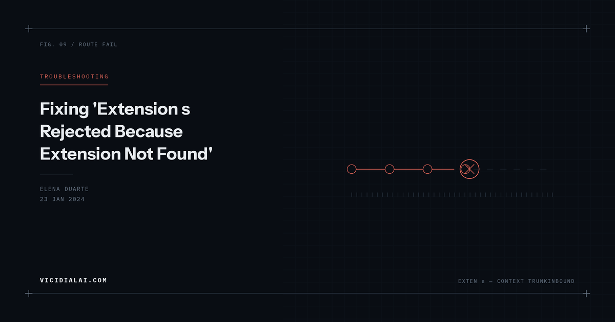 A call route that terminates at a marked failure point, continuing only as a broken dashed line.